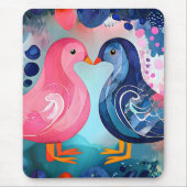 "Ein Kuss in Feathers" Glücklicher Valentinstag Mousepad (Vorne)
