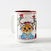 Ein Kuss unter dem Mistelzweig Zweifarbige Tasse (Vorderseite Links)