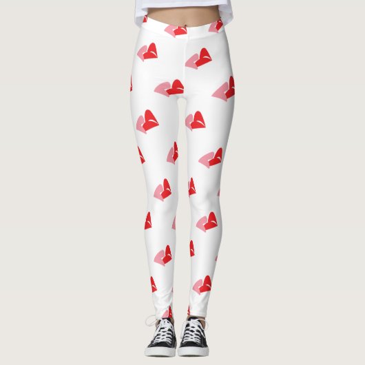 Ein Kuss verbindet zwei Herzen miteinander Leggings (Vorderseite)
