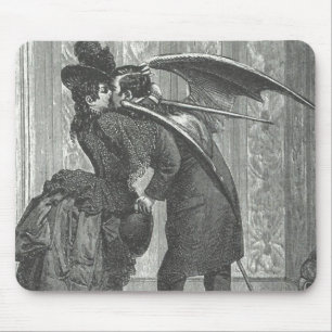 Ein Kuss, viktorianisch/gotischer geflügelter Vamp Mousepad