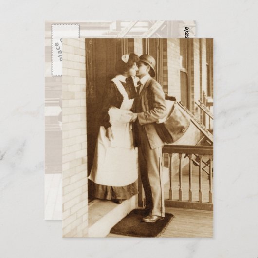 Ein Kuss vom Postboten Postkarte (Vorne/Hinten)