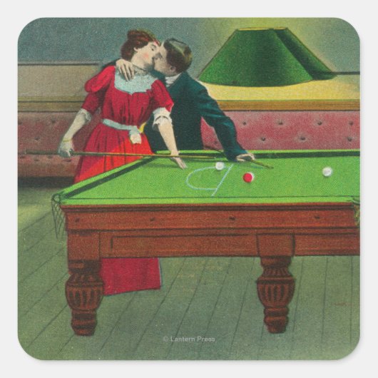 Ein Kuss vom Roten Quadratischer Aufkleber (Vorderseite)