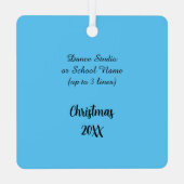 Ein La Seconde verwandelt Sky Blue und Black Sq. Ornament Aus Metall (Rückseite)