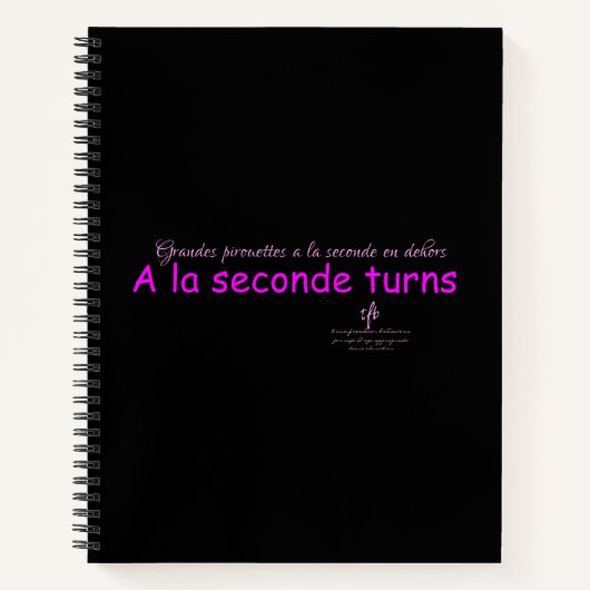 Ein La Seconde wird schwarz und rosa Notizblock (Vorderseite)