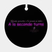 Ein La Seconde wird schwarz und rosa Ornament Aus Metall (Vorderseite)