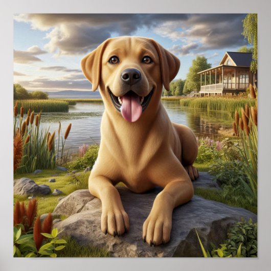 Ein Labrador-Retriever im Land Poster (Vorne)