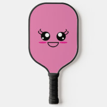 Ein Lächeln in Kawaii auf dem rosa Pickleball Padd