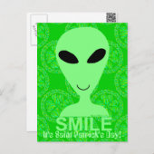 Ein Lächeln seiner heiligen Patrick's Day Fun Gree Postkarte (Vorne/Hinten)