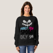 Ein Lächeln Spooky Gesicht Halloween Sweatshirt (Vorne ganz)