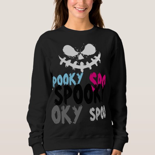 Ein Lächeln Spooky Gesicht Halloween Sweatshirt (Vorderseite)