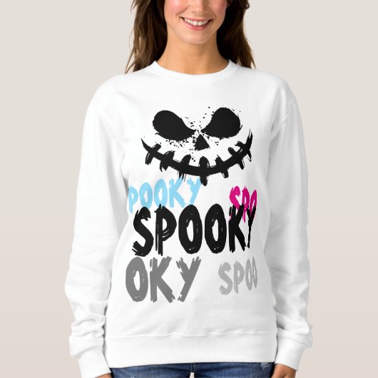 Ein Lächeln Spooky Gesicht Halloween Sweatshirt (Vorderseite)