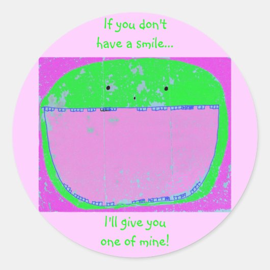 Ein Lächeln von mir Runder Aufkleber (Vorderseite)