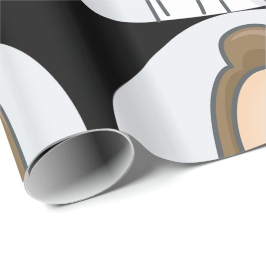 Ein lächelnder Arzt, der mit Stethoskop die Daumen Geschenkpapier (Rolleneckpunkt)