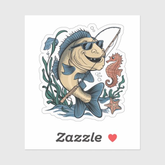 ein lächelnder Fisch Aufkleber (Blatt)