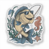 ein lächelnder Fisch Aufkleber (Vorderseite)