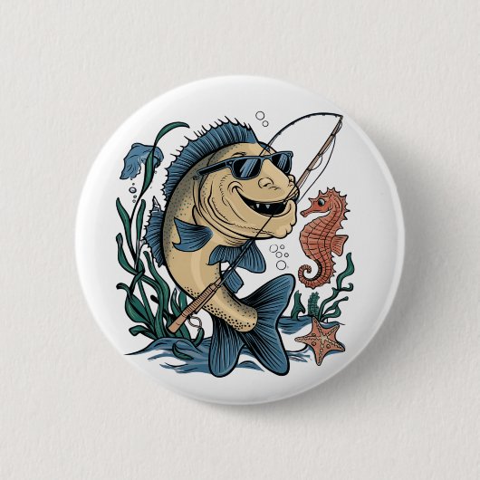 ein lächelnder Fisch Button (Vorderseite)