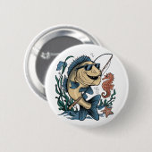 ein lächelnder Fisch Button (Vorne & Hinten)