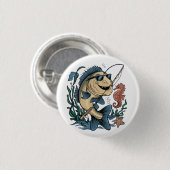 ein lächelnder Fisch Button (Vorne & Hinten)