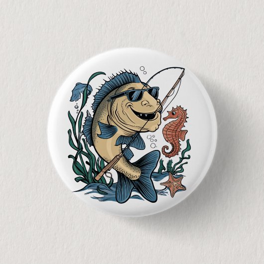 ein lächelnder Fisch Button (Vorderseite)