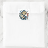 ein lächelnder Fisch Quadratischer Aufkleber (Tasche)
