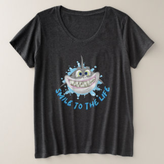 Ein lächelnder Hai im Cartoon-Stil - Lächeln Sie i Große Größe T-Shirt