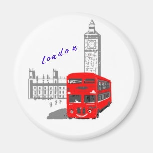 Ein lächelnder London-Bus Magnet