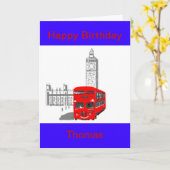 Ein lächelnder Londoner Bus Karte (Gelbe Blume)