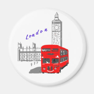 Ein lächelnder Londoner Bus Magnet