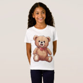 Ein lächelnder Teddybär mit einer roten Krawatte T-Shirt (Vorne ganz)