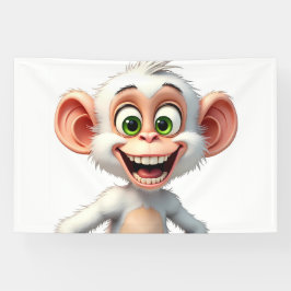Ein lächelnder weißer Affe Banner