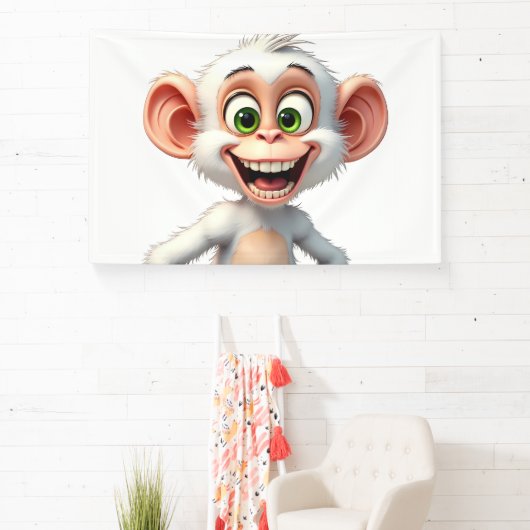 Ein lächelnder weißer Affe Banner (InSitu)