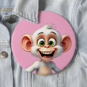 Ein lächelnder weißer Affe Button (Beispiel)