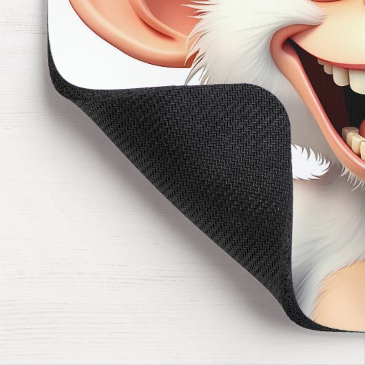 Ein lächelnder weißer Affe Mousepad (Ecke)