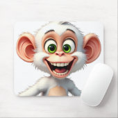 Ein lächelnder weißer Affe Mousepad (Mit Mouse)