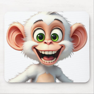 Ein lächelnder weißer Affe Mousepad