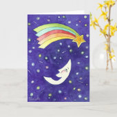 Ein lachender Mond Karte (Gelbe Blume)