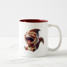Ein lachendes Eichhörnchen. Zweifarbige Tasse
