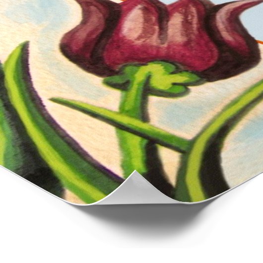 Ein Ladybug am Stem Poster (Ecke)