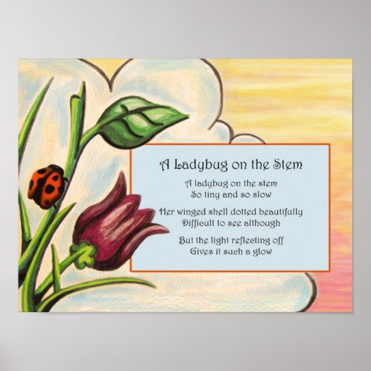 Ein Ladybug am Stem Poster (Vorne)
