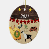 Ein Land Weihnachten Kune & Ziege Keramik Ornament (Rechts)