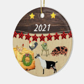 Ein Land Weihnachten Kune & Ziege Keramik Ornament (Links)