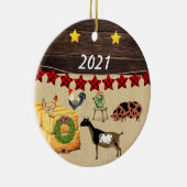 Ein Land Weihnachten Kune & Ziege Keramik Ornament (Rechts)