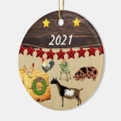 Ein Land Weihnachten Kune & Ziege Keramik Ornament (Links)