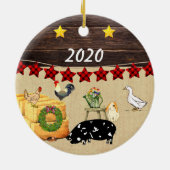 Ein Land Weihnachten KuneKune Pig Keramik Ornament (Hinten)