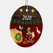 Ein Land Weihnachten KuneKune Pig Keramik Ornament (Rechts)