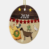 Ein Land Weihnachten Oberhasli-Ziege Keramik Ornament (Rechts)