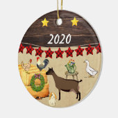 Ein Land Weihnachten Oberhasli-Ziege Keramik Ornament (Links)