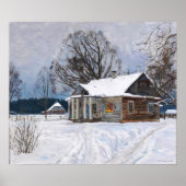 Ein Landhaus in der Abenddämmerung Poster (Vorne)