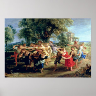 Ein ländlicher Tanz, 1636-40 Poster