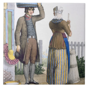 Ein ländliches Paar von Parmerend, Nordholland, Fliese